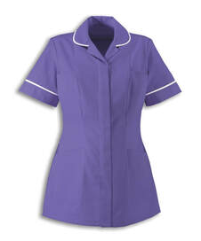 Director of Nursing uniform at ELHT, purple with white piping