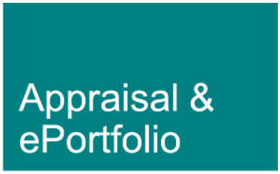 Dark green rectangle with 'Appraisal & ePortfolio' in white text.