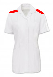 Student Nurse's uniform at ELHT, white with red epaulettes
