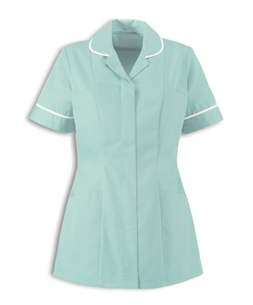 Healthcare Assistant's uniform at ELHT, Aqua with white piping