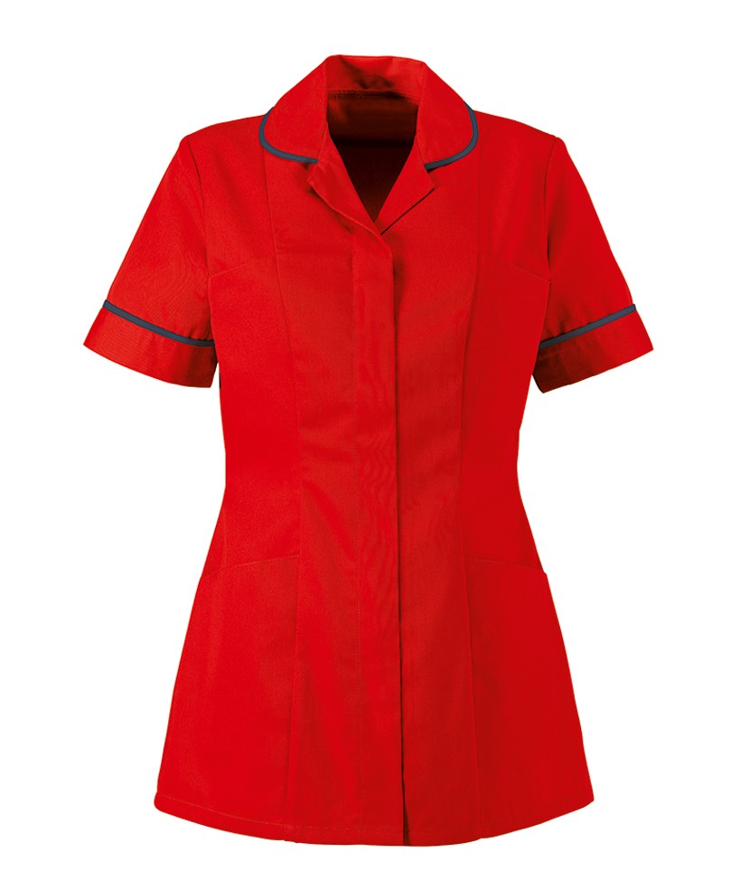 Nurse Consultant's uniform at ELHT red with navy piping