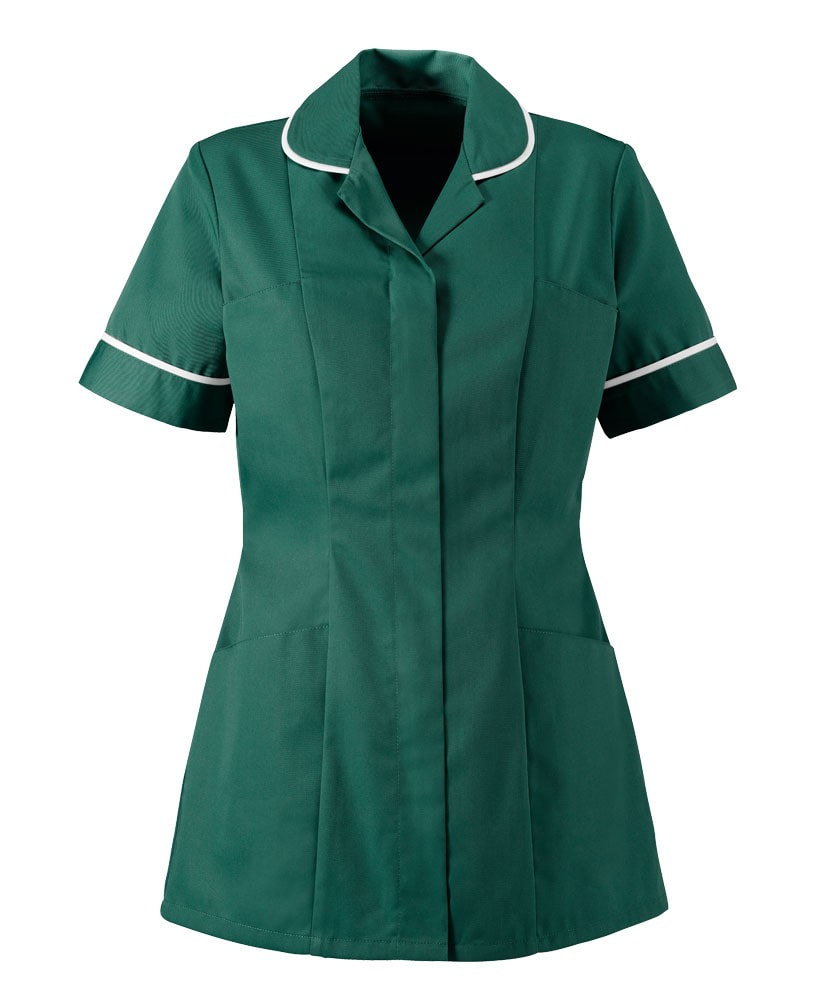 Pharmacy technician, assistants and apprentices assistants - uniforms at ELHT, bottle green with white trim, black trousers